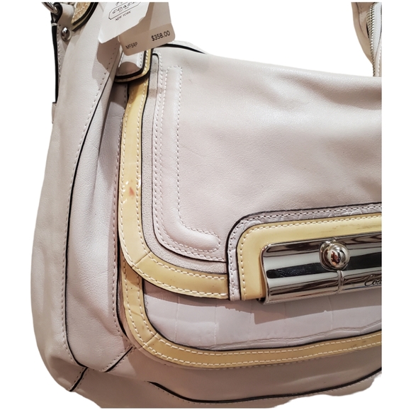 NWT Coach Kristin Spectator Bag Leather Exotic Croc Embossed Off White $… - Picture 8 of 14